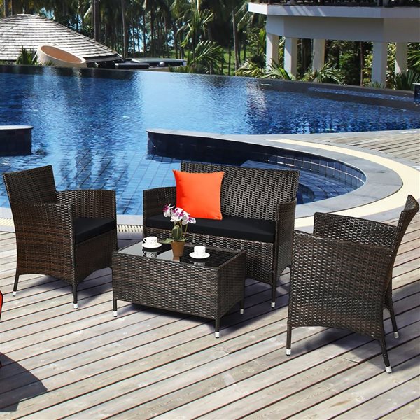 Costway 4-Piece Rattan Patio Furniture Set - PICK UP ONLY