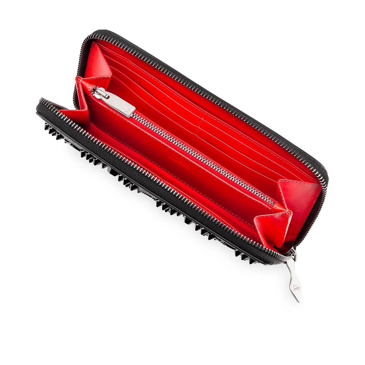 Christian Louboutin Panettone Wallet - Grained calf leather and spikes Loubinthesky - Black