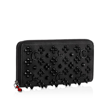 Christian Louboutin Panettone Wallet - Grained calf leather and spikes Loubinthesky - Black