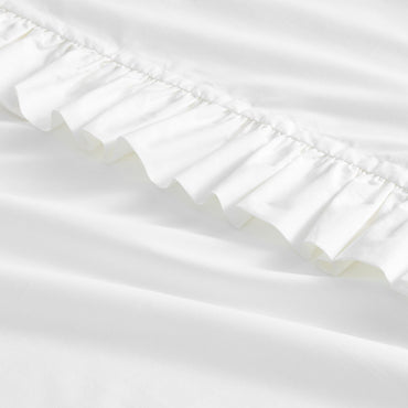 Pottery Barn 400-Thread-Count Ruffle Percale Sheet Set - Queen