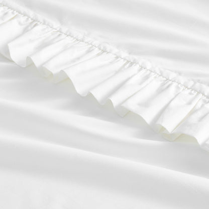 Pottery Barn 400-Thread-Count Ruffle Percale Sheet Set - Queen