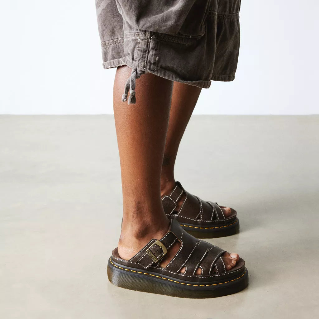 Dr. Martens Maxxy Slide AR Rogue Leather Sandals - Brown