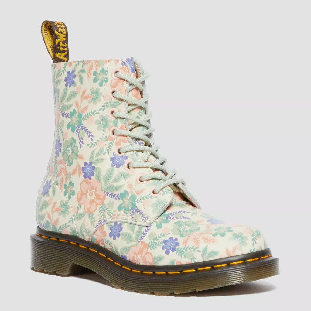 Dr. Martens 1460 Pascal Floral Reclaimed Leather Boots - Cloud Cream