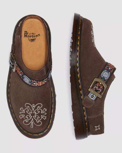 Dr. Martens Isham Suede and Jacquard Mules