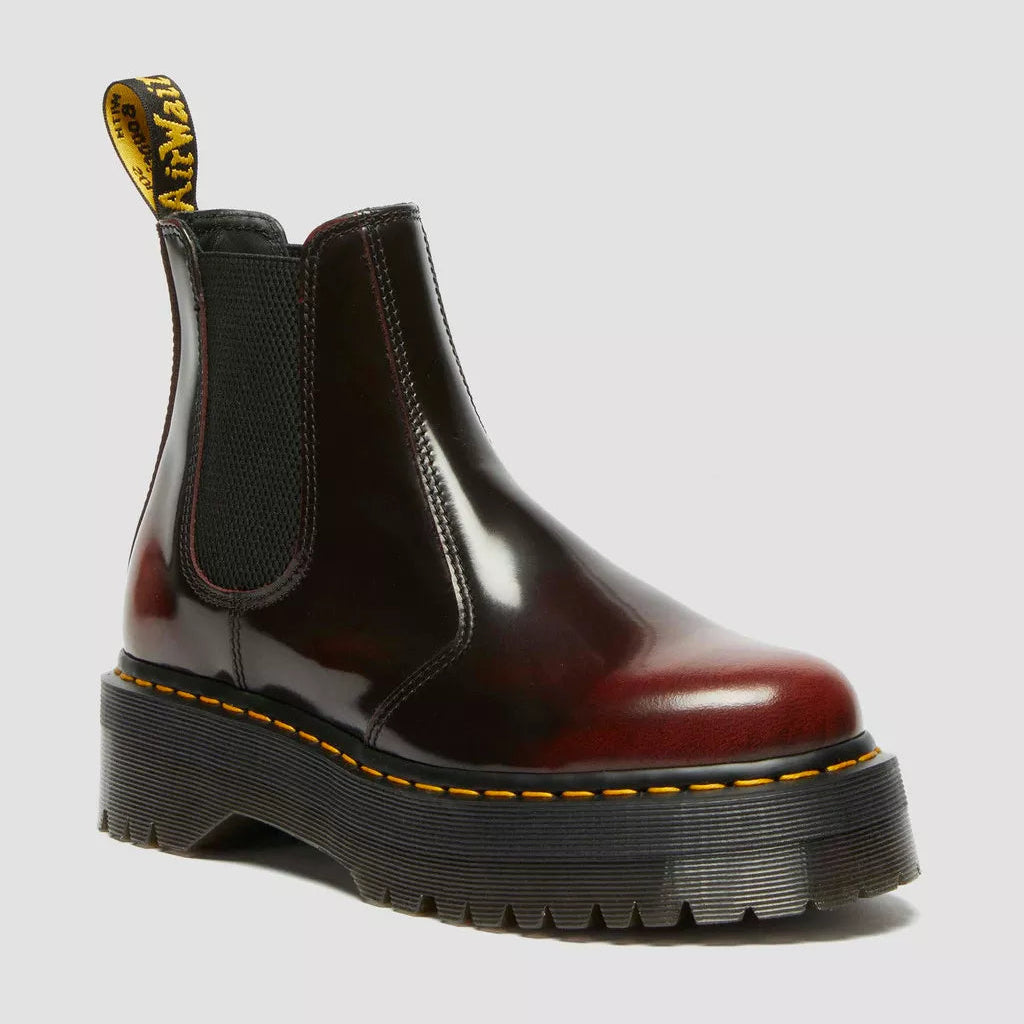 Dr. Martens 2976 Quad Arcadia Leather Platform Chelsea Boots - Cherry Red Arcadia