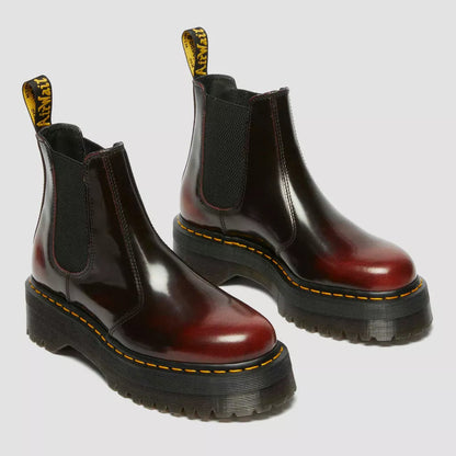 Dr. Martens 2976 Quad Arcadia Leather Platform Chelsea Boots - Cherry Red Arcadia
