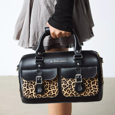 Dr. Martens Leopard Print Hair-On Top Handle Bag