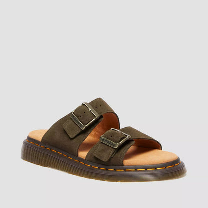 Dr. Martens Josef Suede Slide Sandals - Olive Green Bronx Suede