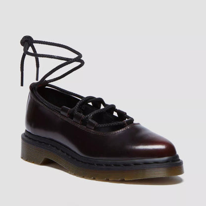 Dr. Martens Elphie II Leather Ballet Flats - Cherry Red Arcadia