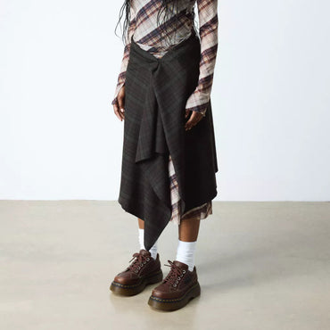 Dr. Martens Buzz 5-Eye Grizzly Leather Shoes - Dark Brown Grizzly