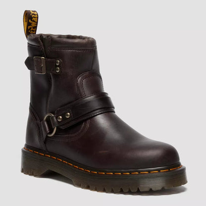 Dr. Martens Anistone Harness Boots - Dark Brown Crazy Horse