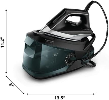 Rowenta Master Steam Station Iron Steamer for Clothes, Black/Green, VR8338 (Refurbished)