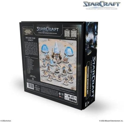 Archon Studio Starcraft: The Miniatures Game – Protoss Starter Set Founders Edition, Unpainted Miniatures, Dice, Cards and Tokens,