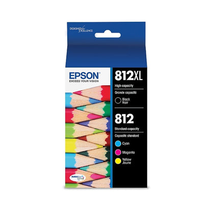 Epson T812XL/T812 Standard Yield Ink Cartridges, 4/Pack