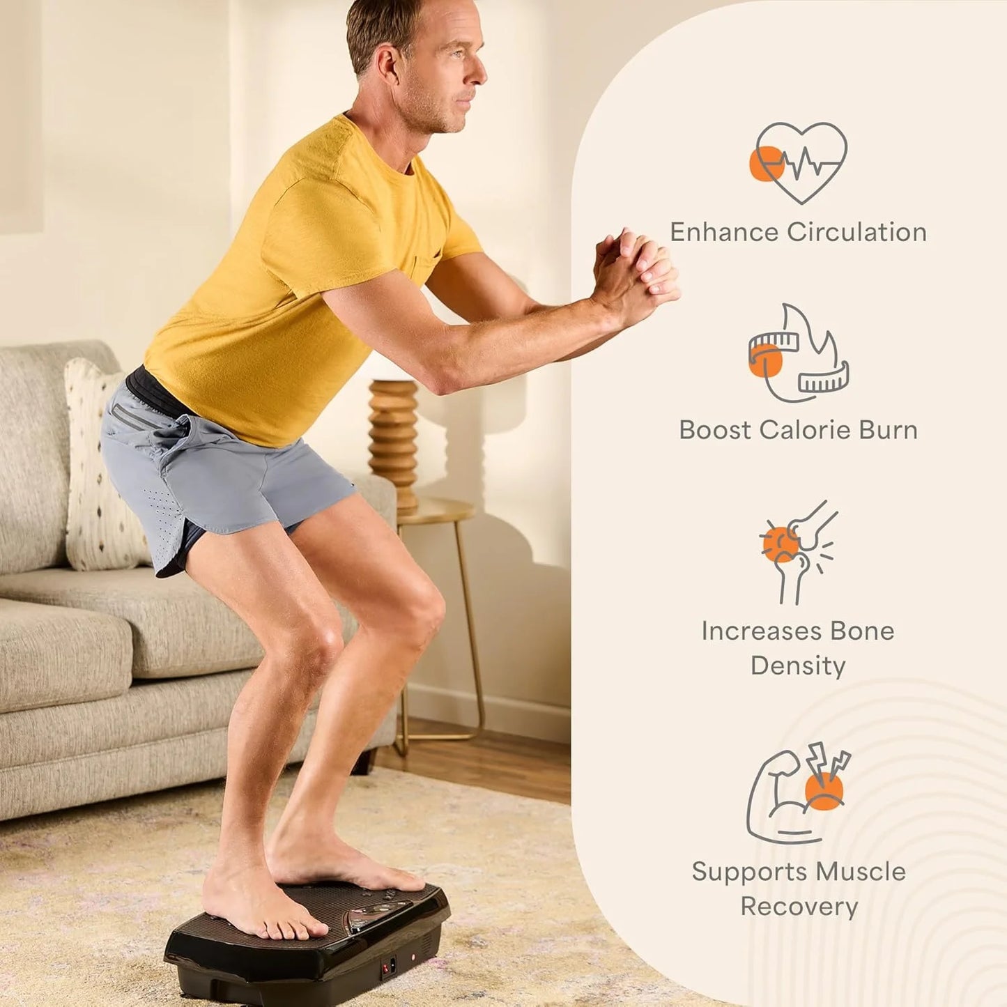 LifePro HexaPlate Vibration Plate Exercise Machine- Black