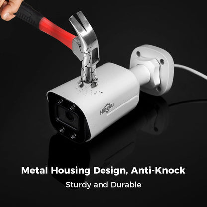 Hiseeu 8MP IP PoE Bullet Home Security Camera System