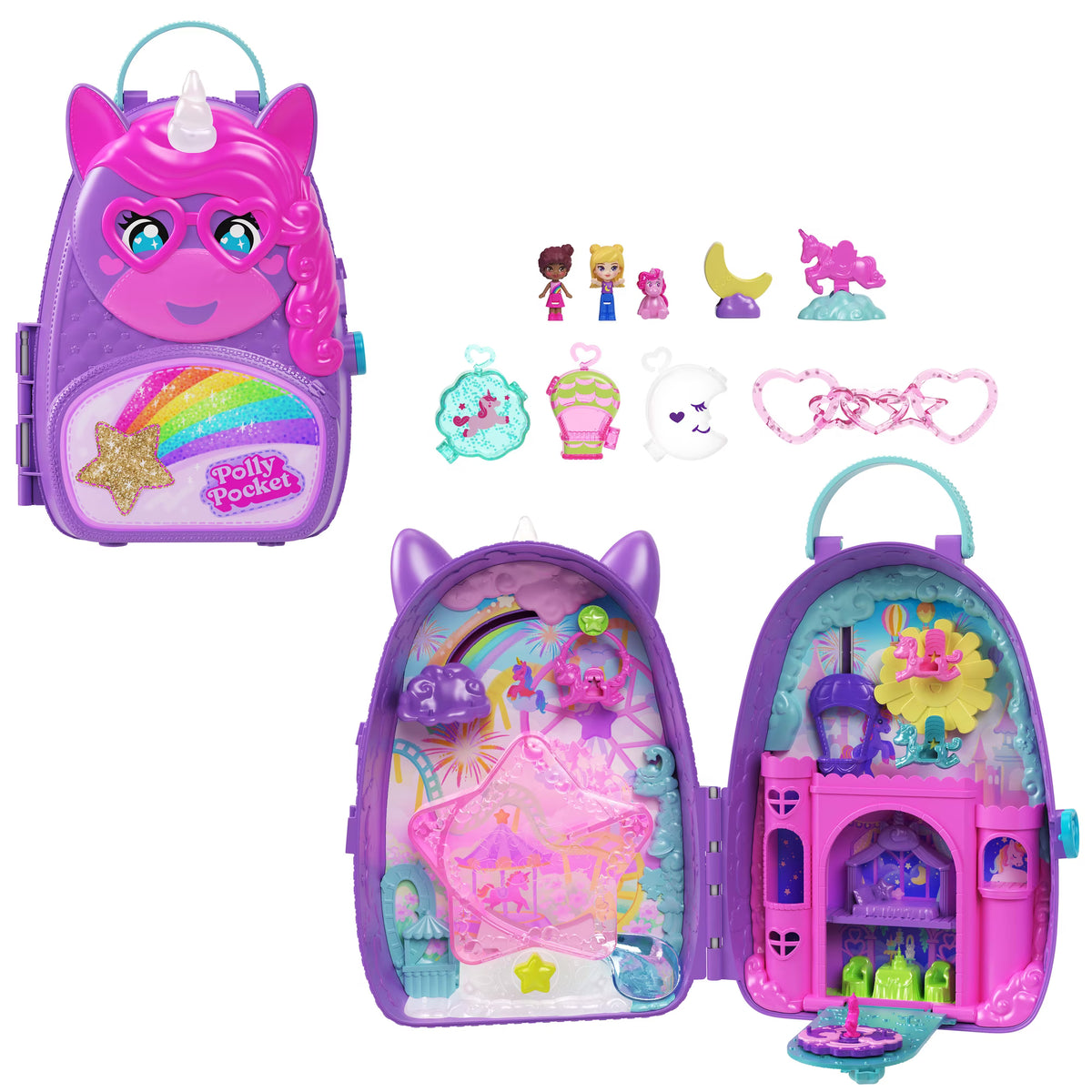 Polly Pocket Unicorn Travel Backpack Playset