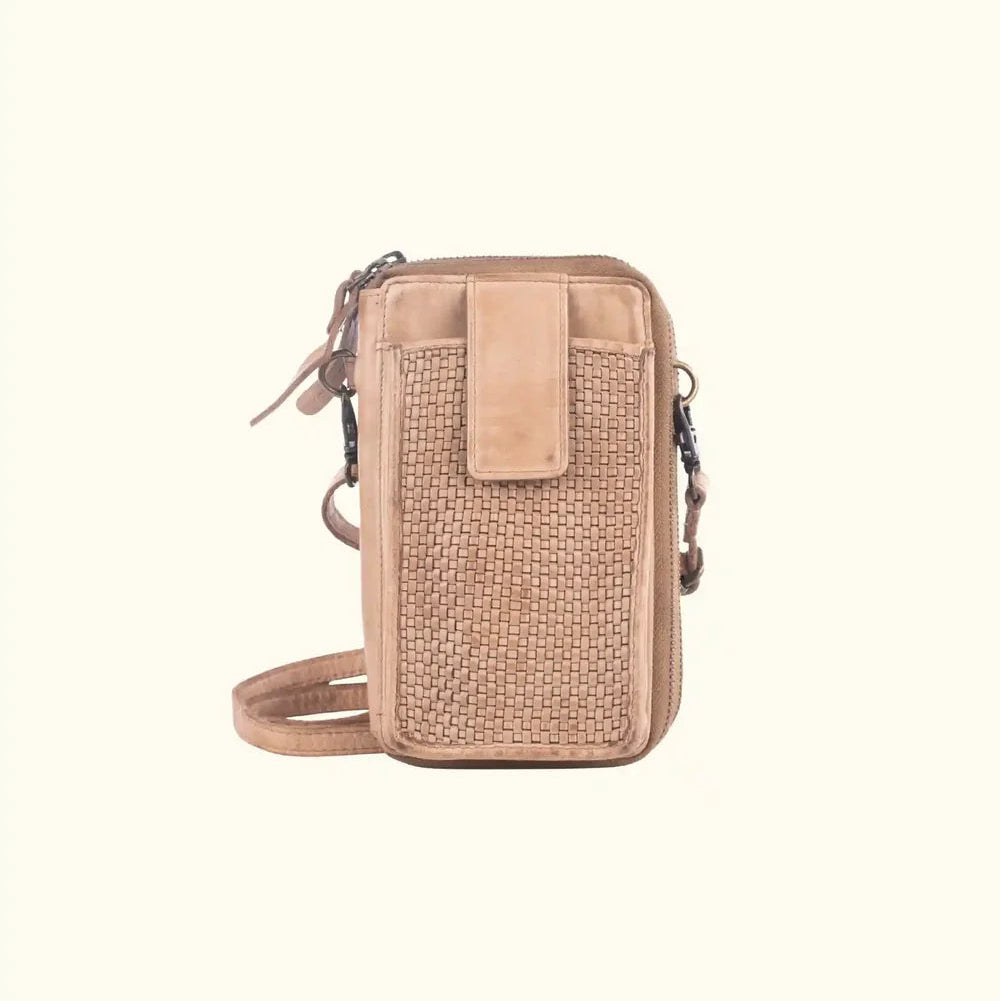 Milo  ELLA Genuine Leather Crossbody Phone Bag for Women - Taupe