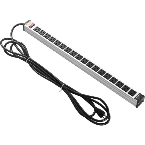 Global Industries 48" 18 Outlet Aluminum Power Strip with 15-ft Cord ETL/cETL