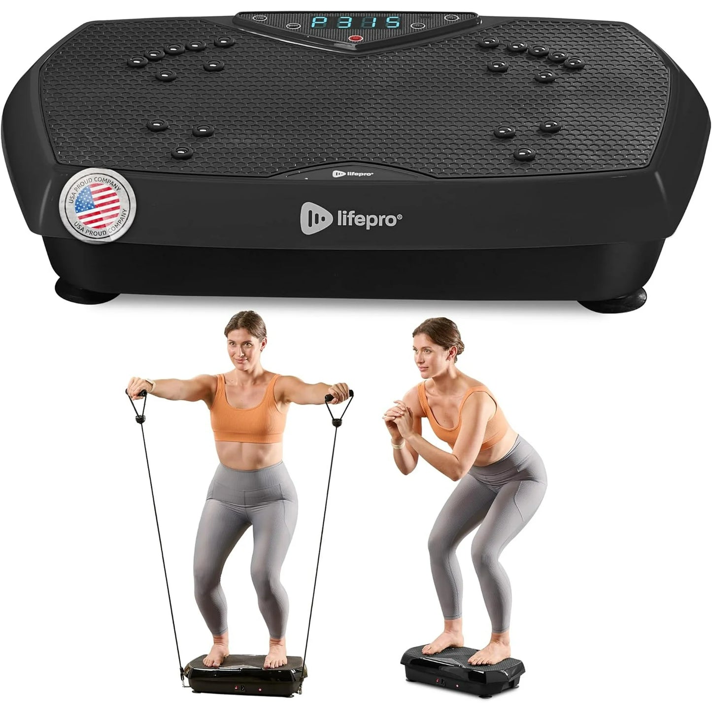 LifePro HexaPlate Vibration Plate Exercise Machine- Black
