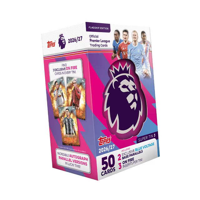 2026-27 SOCCER  -  TOPPS PREMIER LEAGUE FLAGSHIP - PINK SUPER TIN 3