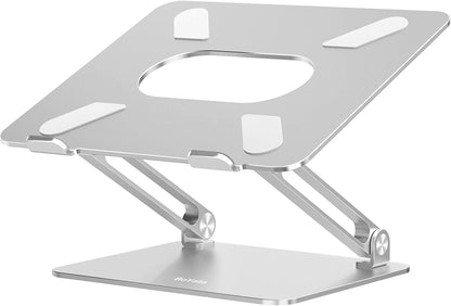 BoYata Laptop Stand, Adjustable Multi-Angle Riser, Up to 17 Inches, Silver
