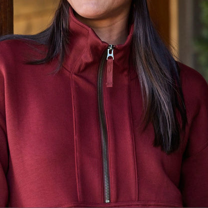 Women's L.L.Bean CloudSoft Half-Zip Pullover - Deep Rosewood