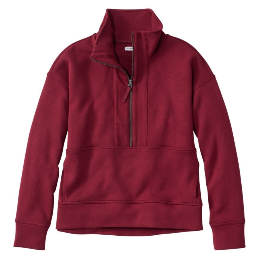Women's L.L.Bean CloudSoft Half-Zip Pullover - Deep Rosewood