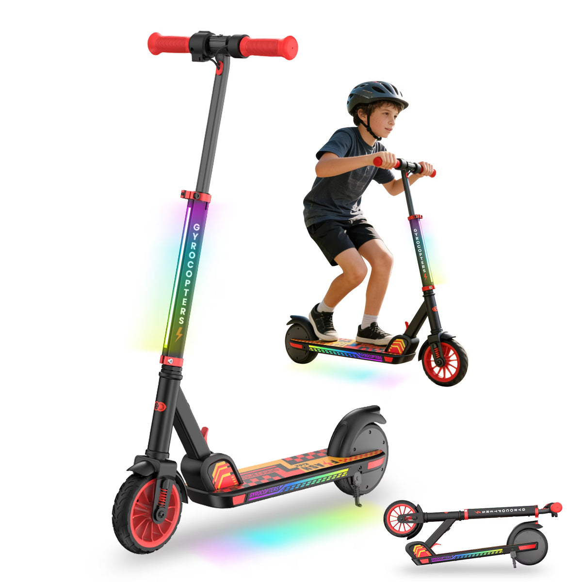 Gyrocopters Flash KidZ Electric Scooter for Kids 6+ (Red)