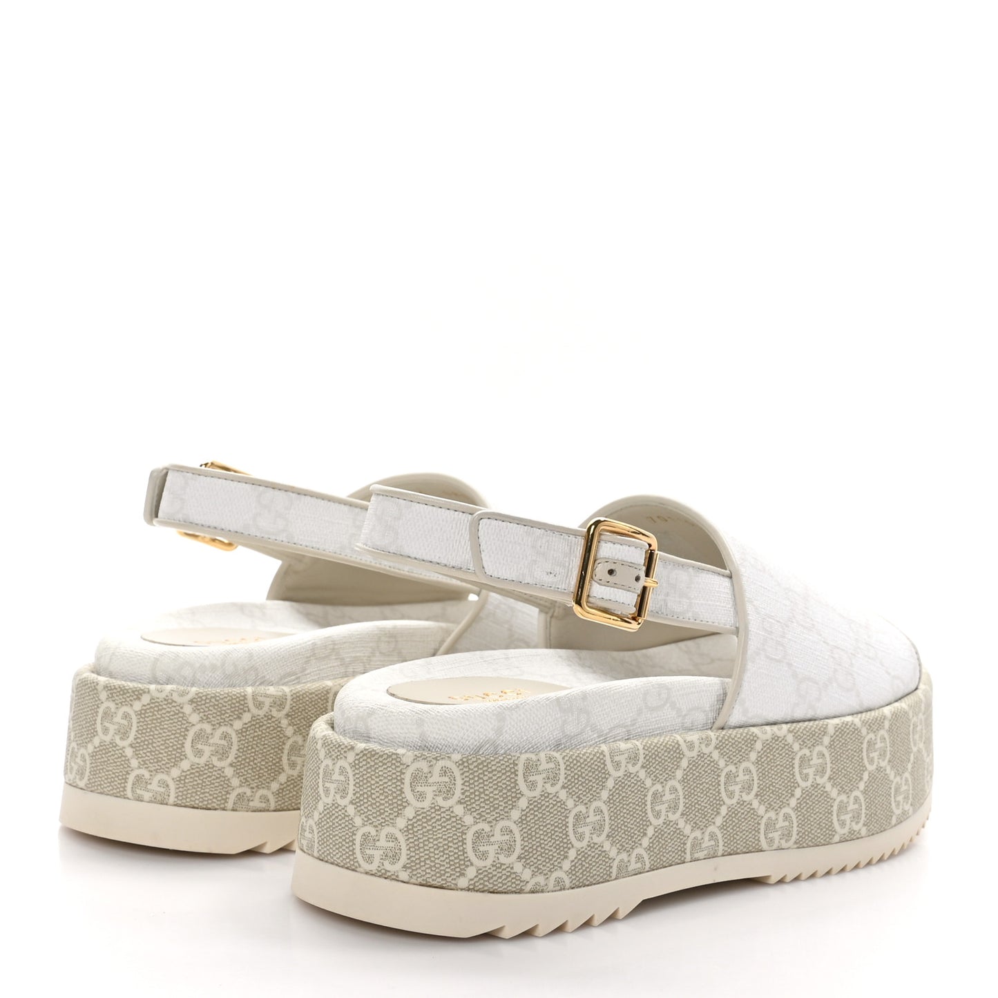 Gucci GG Supreme Monogram Granada Kid Platform Slingback Sandals