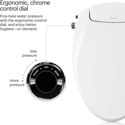Brondell Swash EcoSeat S101 Non-Electric Bidet Toilet Seat, Elongated White