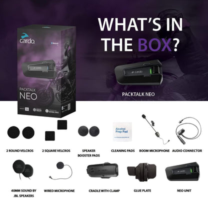 Cardo Packtalk Neo Single Motorcycle Helmet Communication Intercom System