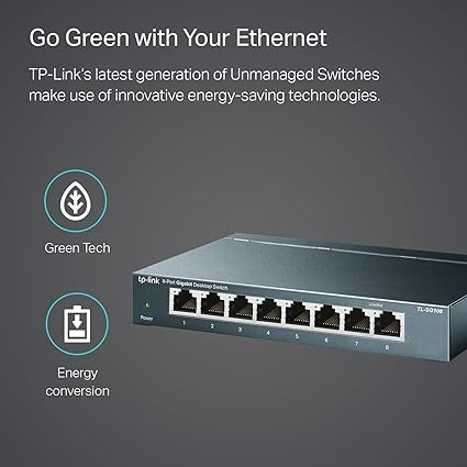 TP-Link 8-Port Gigabit Ethernet Desktop Switch, TL-SG108