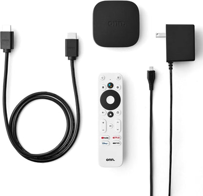 PoundMax onn Android TV 4K UHD Streaming Device with Voice Remote Control & HDMI Cable