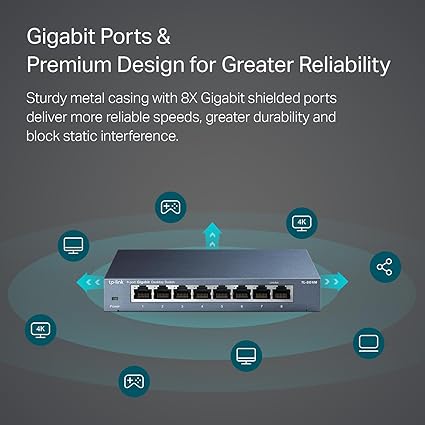 TP-Link 8-Port Gigabit Ethernet Desktop Switch, TL-SG108