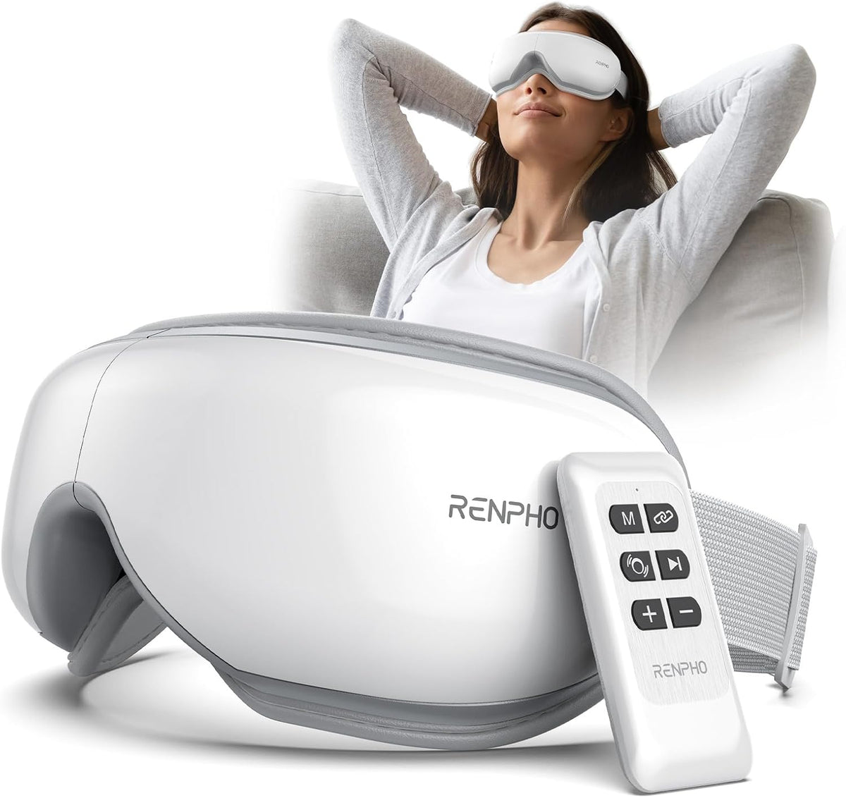 RENPHO Eyeris 1 Eye Massager with Heat, Sleep Mask with Remote Control