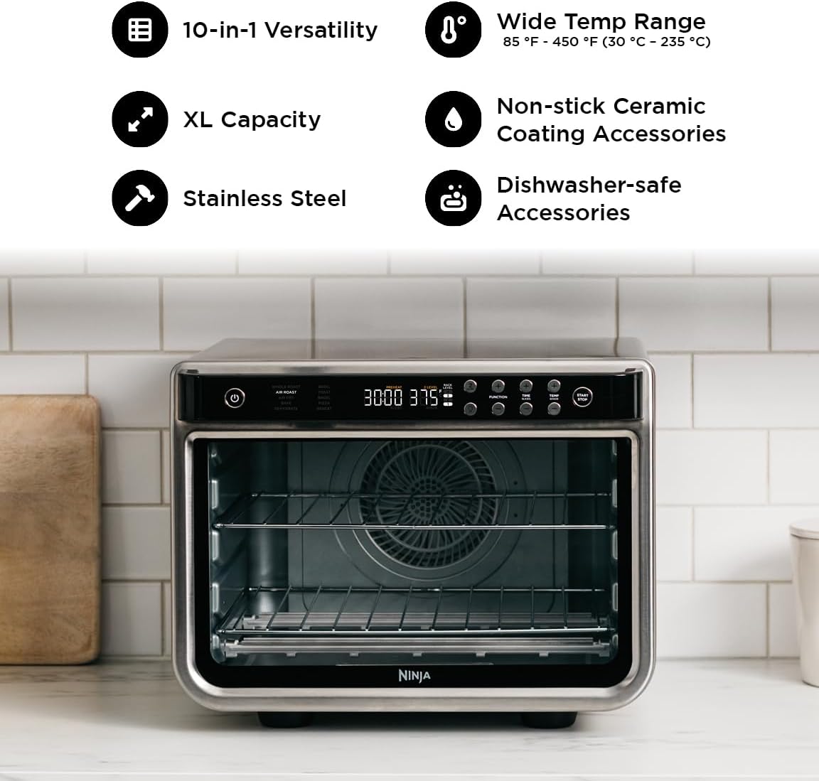 Ninja DT201C Foodi 10-in-1 XL Pro Air Fry Oven - Stainless Steel 1800W