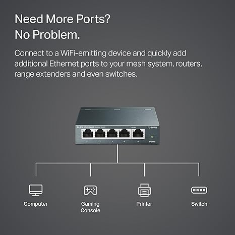 TP-Link TL-SG105, 5 Port Gigabit Unmanaged Ethernet Switch