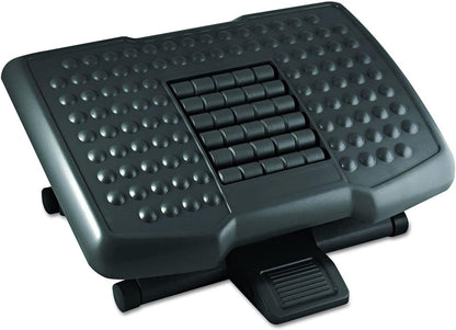 Kantek FR750 Premium Adjustable Footrest with Rollers, 4 to 6.5-Inch Height (Black)