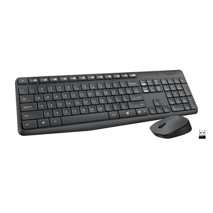Logitech MK235 Wireless Straight Full-Size Keyboard & Ambidextrous Optical Mouse