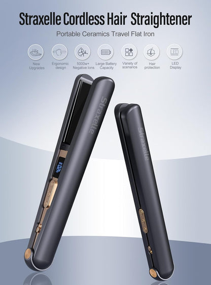 2-in-1 Cordless Hair Straightener and Curler,