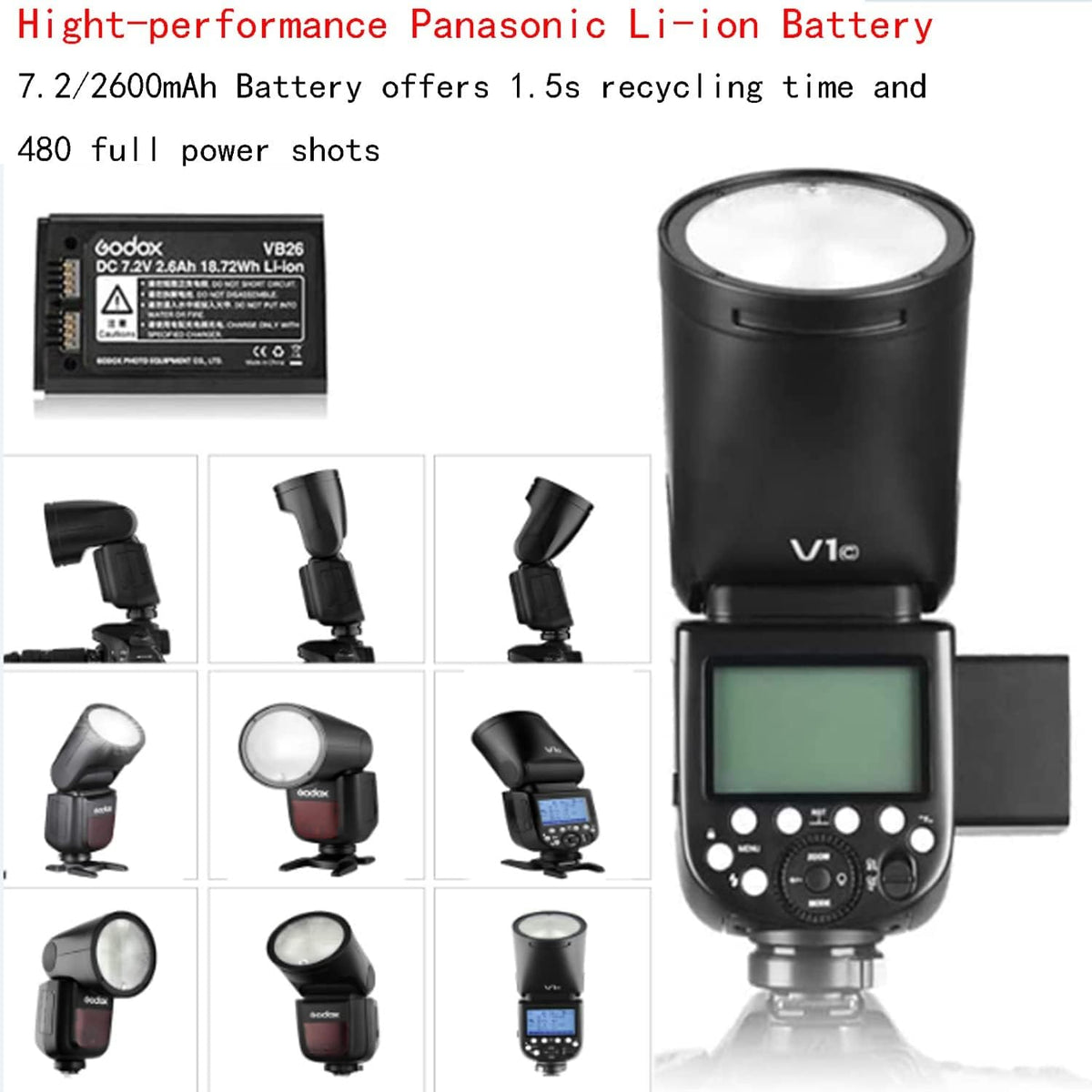 Godox V1 V1-S V1S Round Head Camera Flash for Sony Flash