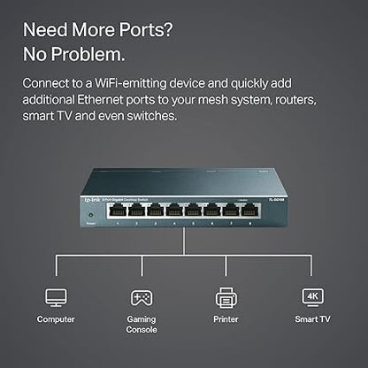 TP-Link 8-Port Gigabit Ethernet Desktop Switch, TL-SG108