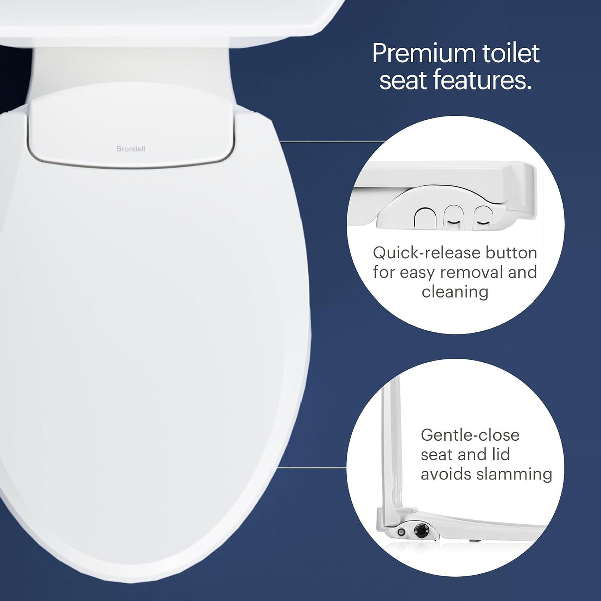 Brondell Swash EcoSeat S101 Non-Electric Bidet Toilet Seat, Elongated White