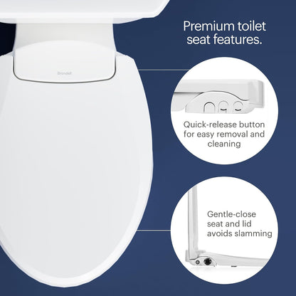 Brondell Swash EcoSeat S101 Non-Electric Bidet Toilet Seat, Elongated White
