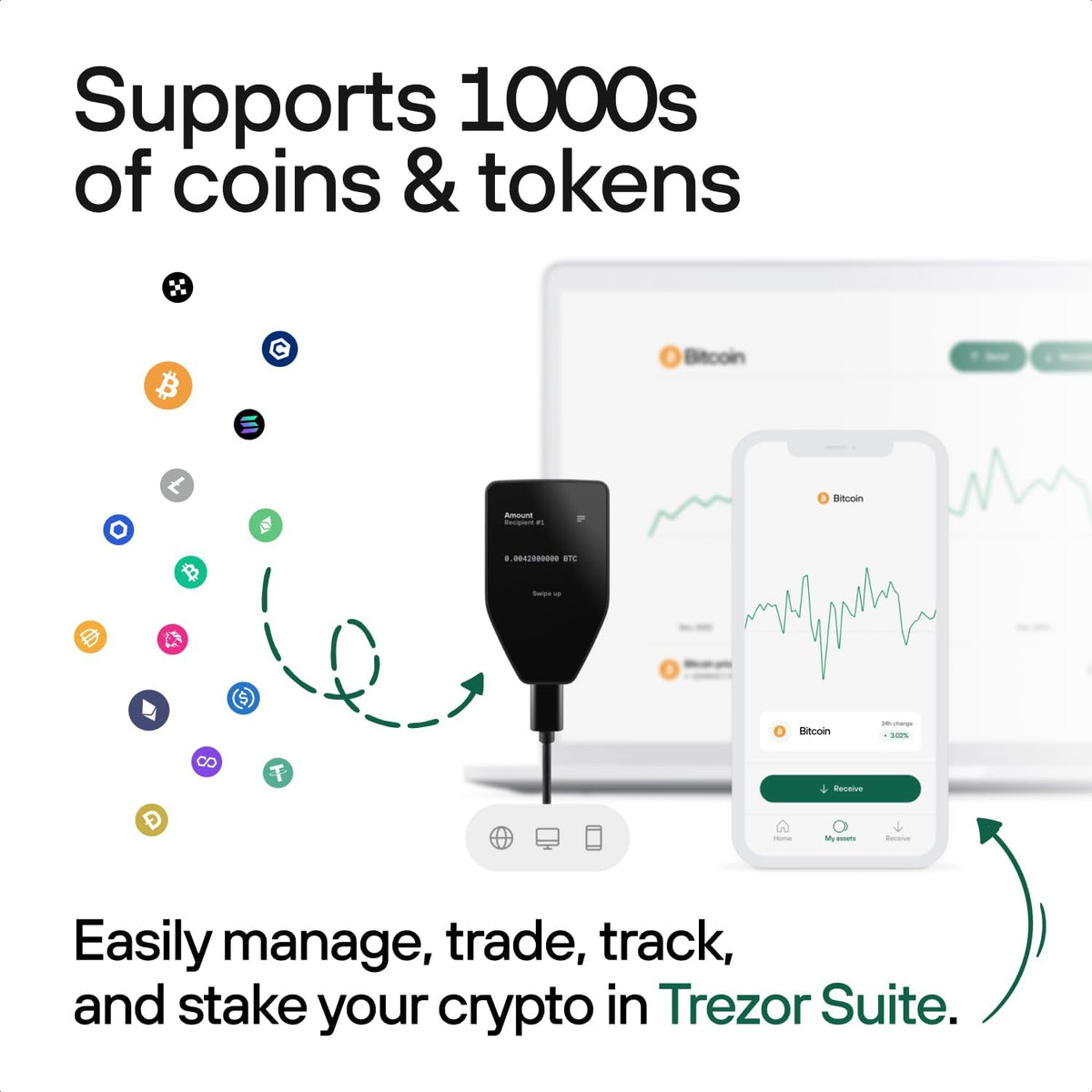 Trezor Safe 5 - Crypto Hardware with Secure Element & Passphrase, Color Touchscreen,