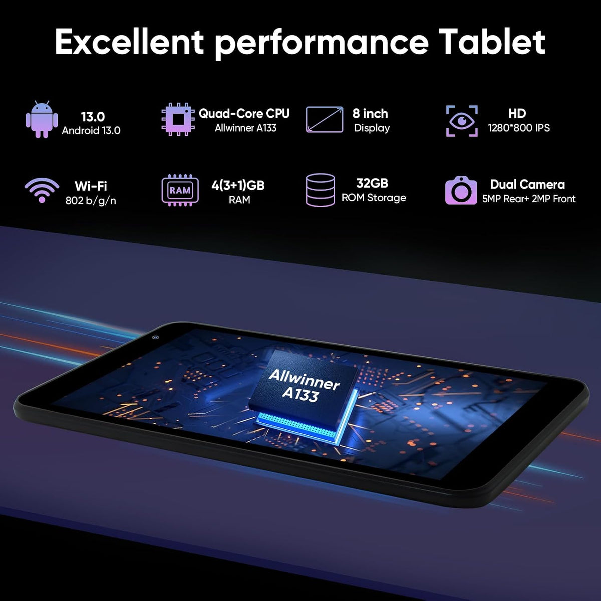 weelikeit Tablet 8 inch Android 13 Tablet,