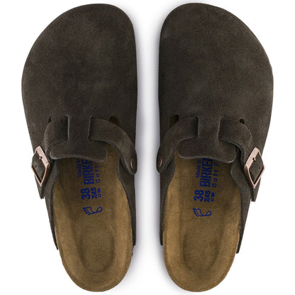 Birkenstock Boston Soft Footbed Suede Leather - Mocha