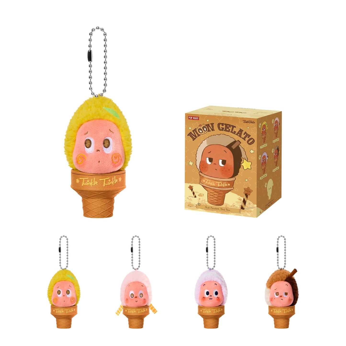 Twinkle Twinkle MOON GELATO Series-Ice Cream Plush Pendant Blind Box - Full Set