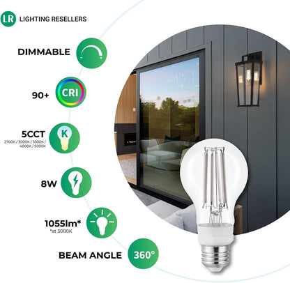 DVI A19 Clear Filament LED Light Bulb (12 Pack)